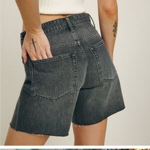 Reformation Black Jean Shorts